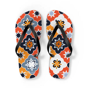 Vibrant Geometric Flip Flops - Cushioned Footbed Summer Style - Dipaliz - l / Black Sole - Slippers
