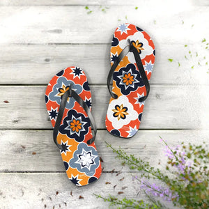 Vibrant Geometric Flip Flops - Cushioned Footbed Summer Style - Dipaliz - Slippers