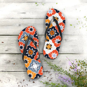 Vibrant Geometric Flip Flops - Cushioned Footbed Summer Style - Dipaliz - Slippers