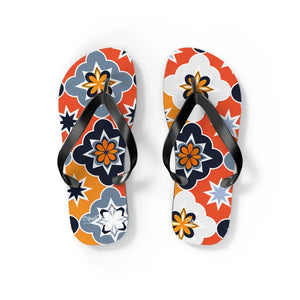 Vibrant Geometric Flip Flops - Cushioned Footbed Summer Style - Dipaliz - Slippers