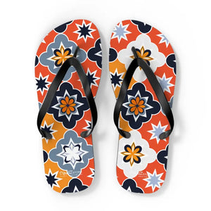 Vibrant Geometric Flip Flops - Cushioned Footbed Summer Style - Dipaliz - Xl / Black Sole - Slippers