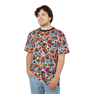 Vibrant Geometric Pattern Unisex Tee - Microfiber Knit - Dipaliz - T-shirts