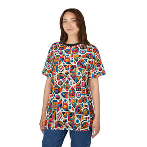Vibrant Geometric Pattern Unisex Tee - Microfiber Knit - Dipaliz - T-shirts