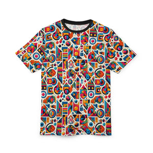 Vibrant Geometric Pattern Unisex Tee - Microfiber Knit - Dipaliz - T-shirts