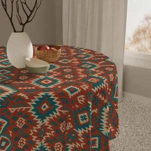 Vibrant Geometric Tablecloth - Boho Chic Style Easy Care - Dipaliz - one Size / White - Tablecloths