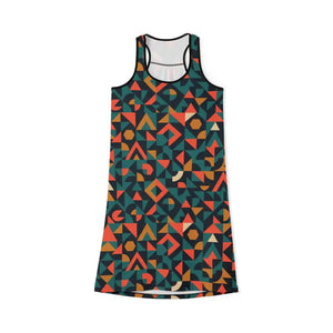 Women’s Racerback Dress - Vibrant Geometric Summer Style - Dipaliz - Dresses