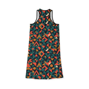 Women’s Racerback Dress - Vibrant Geometric Summer Style - Dipaliz - Dresses