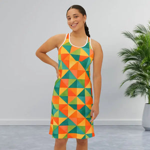 Women’s Racerback Dress High Cut Neckline Summer Style - Dipaliz - Xs / White - Dresses