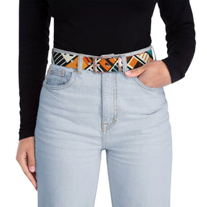Vibrant Geometrical Pattern Belt - Buckle Options - Dipaliz - Belts