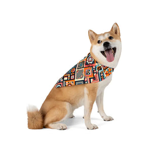Geometric Pet Bandana Collar - Vibrant Polyester Print - Dipaliz - 20’’ × 10’’ - Apparel