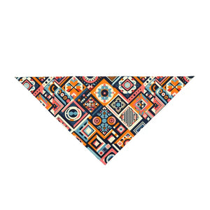 Geometric Pet Bandana Collar - Vibrant Polyester Print - Dipaliz - 27’’ × 13’’ - Apparel