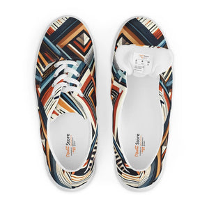 Vibrant Geometrical Men’s Lace-up Canvas Shoes - Dipaliz - Sneakers
