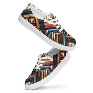 Men’s Lace-up Canvas Shoes Vibrant Geometrical Style - Dipaliz - 5 - Sneakers