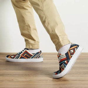 Men’s Lace-up Canvas Shoes Vibrant Geometrical Style - Dipaliz - Sneakers