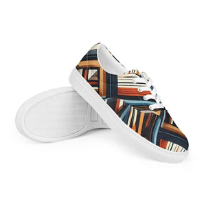 Men’s Lace-up Canvas Shoes Vibrant Geometrical Style - Dipaliz - Sneakers