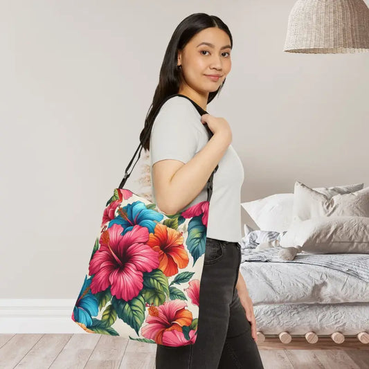 Vibrant Hibiscus Adjustable Tote Bag for Ultimate Style - 16’’ × Bags