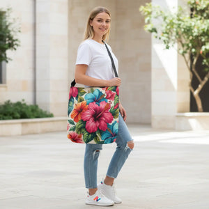 Vibrant Hibiscus Tote Bag - Bold Floral Everyday Style - Dipaliz - Bags