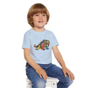 Vibrant Iguana Toddler Tee - Stylish Cotton Fashion - Dipaliz - Light Blue / 2t - T-shirts
