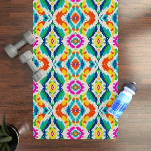 Rubber Yoga Mat Ikat Design Artistic Flow Dipaliz - 24” x 72” - & Pilates Mats