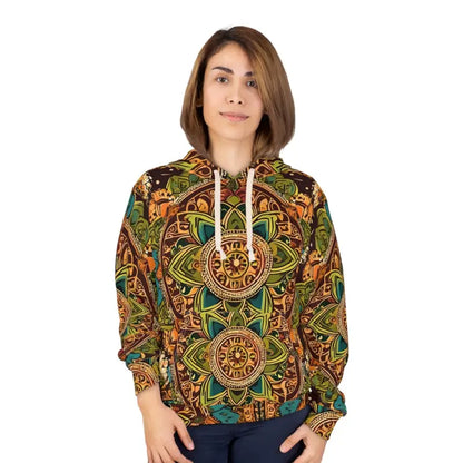 Colorful Indian Pattern Pullover Hoodie Vibes - s All Over Prints