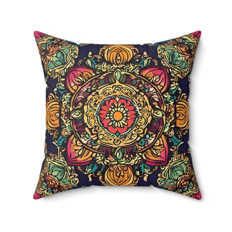 Vibrant Indian Pattern Polyester Pillow: Add a Pop of Color - 20’’ × Home Decor