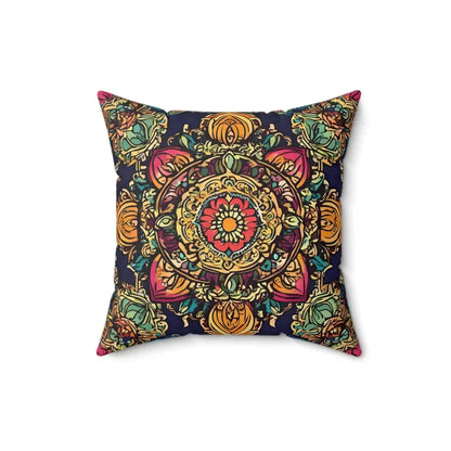 Vibrant Indian Pattern Polyester Pillow: Add a Pop of Color - 16’’ × Home Decor