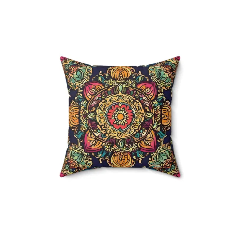 Vibrant Indian Pattern Polyester Pillow: Add a Pop of Color - 14’’ × Home Decor