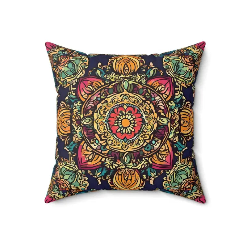 Vibrant Indian Pattern Polyester Pillow: Add a Pop of Color - 18’’ × Home Decor