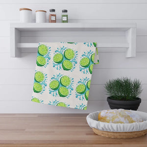 Vibrant Lime Slice Tea Towels – Cotton or Poly - Dipaliz - Kitchen
