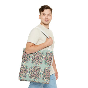 Vibrant Mandala Tote Bag - Sturdy Black Cotton Handles - Dipaliz - Bags