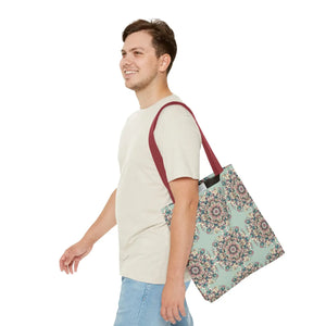 Vibrant Mandala Tote Bag - Sturdy Black Cotton Handles - Dipaliz - Bags