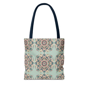 Vibrant Mandala Tote Bag - Sturdy Black Cotton Handles - Dipaliz - Bags