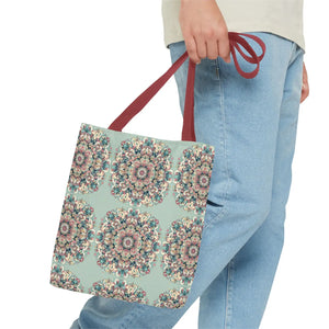 Vibrant Mandala Tote Bag - Sturdy Black Cotton Handles - Dipaliz - Bags