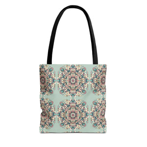 Vibrant Mandala Tote Bag - Sturdy Black Cotton Handles - Dipaliz - Bags