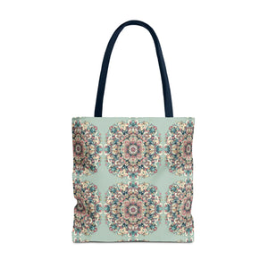 Vibrant Mandala Tote Bag - Sturdy Black Cotton Handles - Dipaliz - Bags