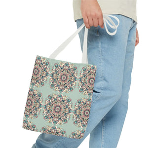 Vibrant Mandala Tote Bag - Sturdy Black Cotton Handles - Dipaliz - Bags