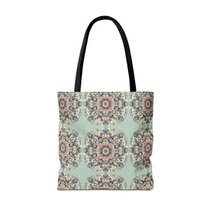 Vibrant Mandala Tote Bag - Sturdy Black Cotton Handles - Dipaliz - Bags