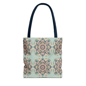 Vibrant Mandala Tote Bag - Sturdy Black Cotton Handles - Dipaliz - Bags