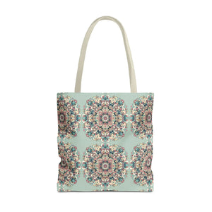 Vibrant Mandala Tote Bag - Sturdy Black Cotton Handles - Dipaliz - Bags