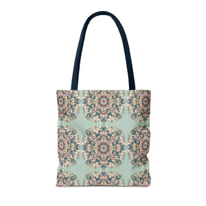 Vibrant Mandala Tote Bag - Sturdy Black Cotton Handles - Dipaliz - Bags