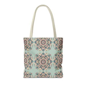 Vibrant Mandala Tote Bag - Sturdy Black Cotton Handles - Dipaliz - Bags