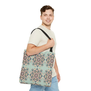 Vibrant Mandala Tote Bag - Sturdy Black Cotton Handles - Dipaliz - Bags