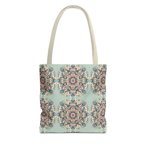 Vibrant Mandala Tote Bag - Sturdy Black Cotton Handles - Dipaliz - Bags