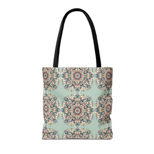 Vibrant Mandala Tote Bag - Sturdy Black Cotton Handles - Dipaliz - Bags