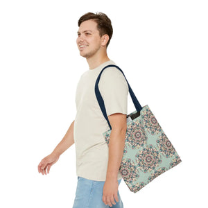 Vibrant Mandala Tote Bag - Sturdy Black Cotton Handles - Dipaliz - Bags