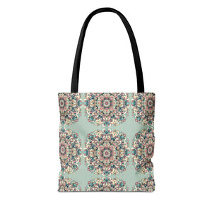 Vibrant Mandala Tote Bag - Sturdy Black Cotton Handles - Dipaliz - Bags
