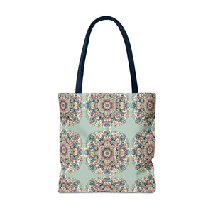 Vibrant Mandala Tote Bag - Sturdy Black Cotton Handles - Dipaliz - Bags