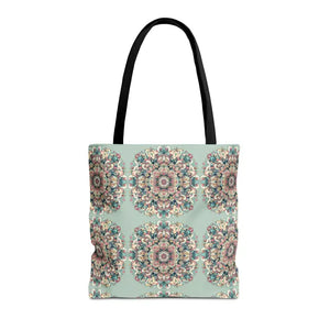 Stylish Mandala Tote Bag with Sturdy Black Cotton Handles - Dipaliz - 16’’ × / Bags