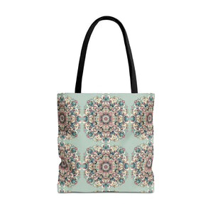 Stylish Mandala Tote Bag with Sturdy Black Cotton Handles - Dipaliz - 18’’ × / Bags