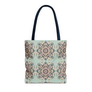 Stylish Mandala Tote Bag with Sturdy Black Cotton Handles - Dipaliz - 16’’ × / Navy - Bags